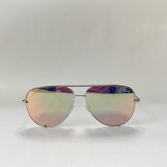 Quay Australia High Key Sunglasses Silver Gold Mirrored - Picture 2 of 10
